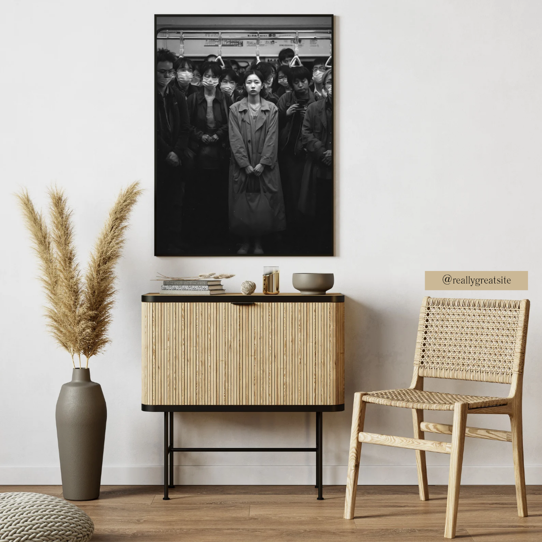 Silent in the Crowd – Black & White Fine Art Print